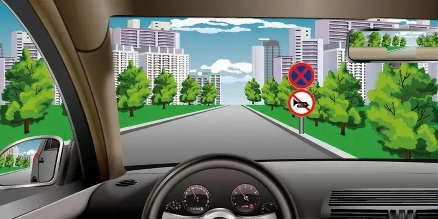 图中路段禁止鸣喇叭。