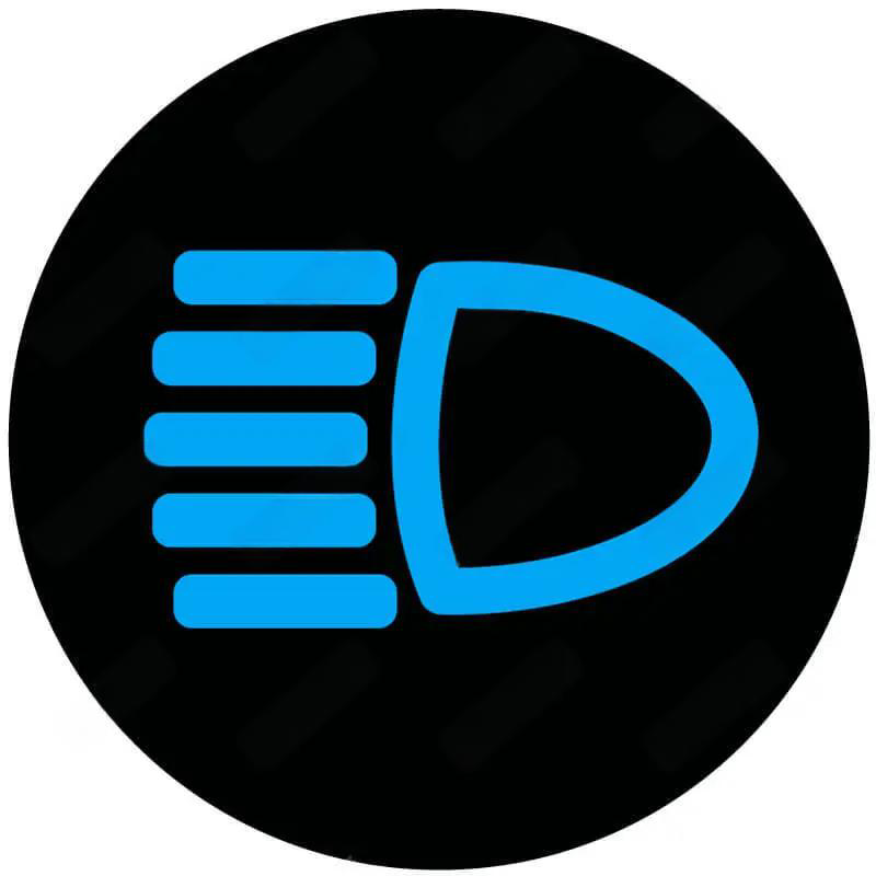 开启近光时，图中指示灯亮起。