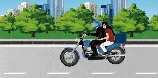 如图所示，摩托车乘坐人员无安全隐患。