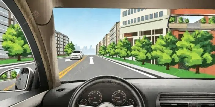 在图中划有道路中心线的道路上会车时，应做到保持安全车速、不越…