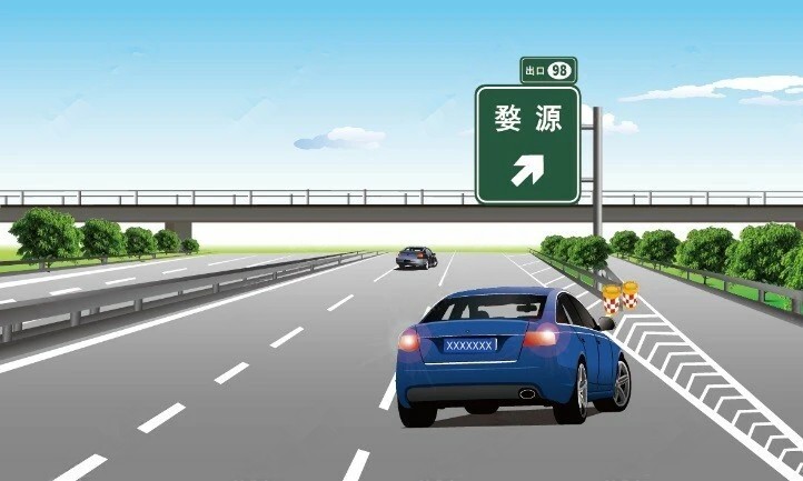 如图所示，此车的违法行为是占用应急车道。