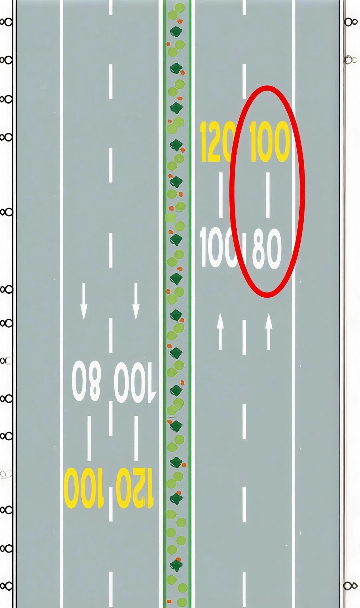 红圈内路面数字标记是（）。