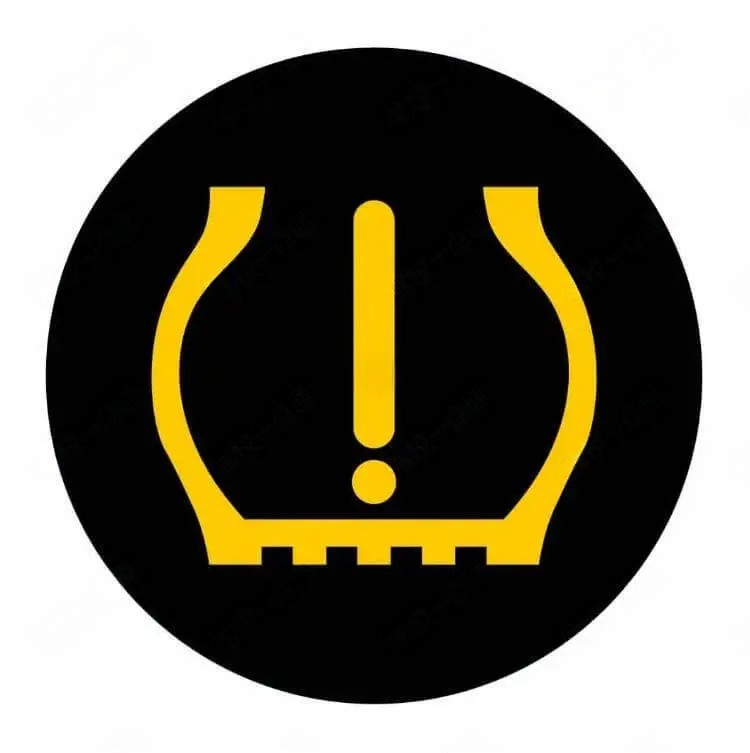 图中指示灯亮，表示轮胎胎压异常。