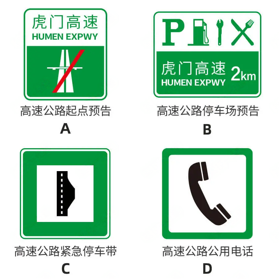 下列高速公路交通标志含义正确的是什么？