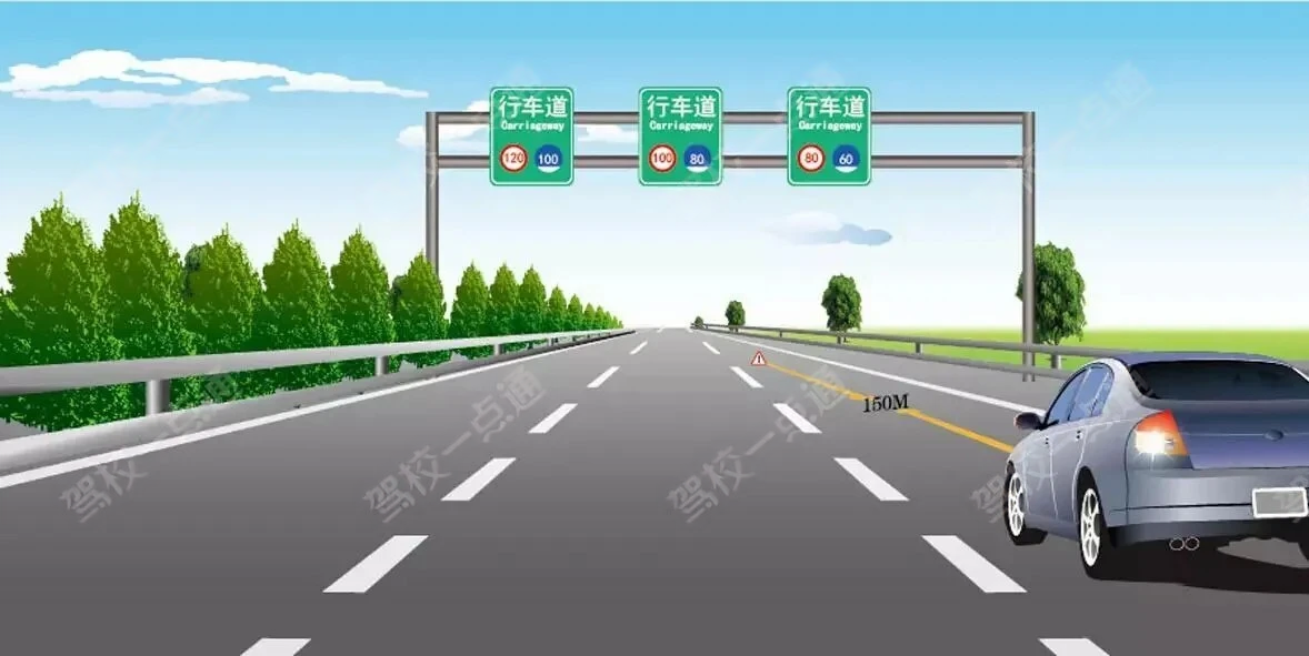 车辆在高速公路发生故障无法移动，图中所示处置方法符合安全要求…