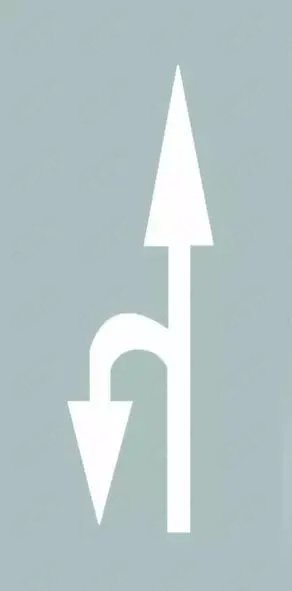 指示前方可直行或掉头