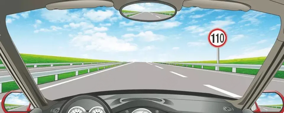 在图中高速公路行驶,车速不得高于()。