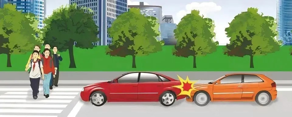 图中两车追尾的原因是后车未注意观察、跟车距离过近。
