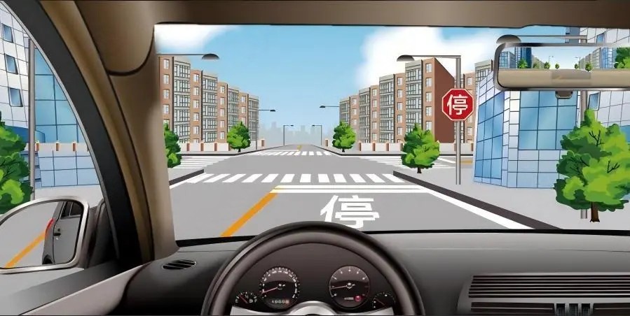 驾车遇图中情形时应当减速让行。