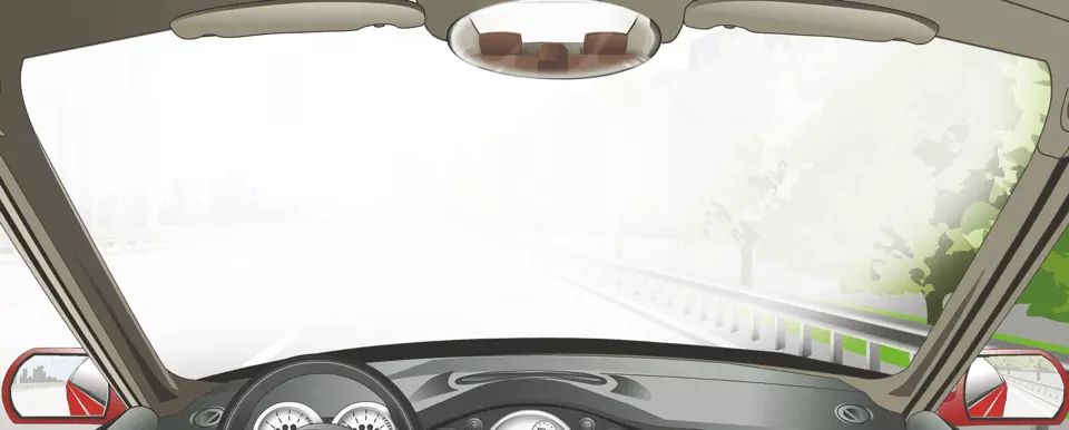 如图所示，在这种气象条件下起步要注意什么？