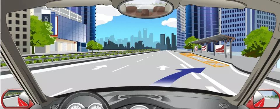 如图所示，路右侧黄色矩形标线框内表示允许临时停车。