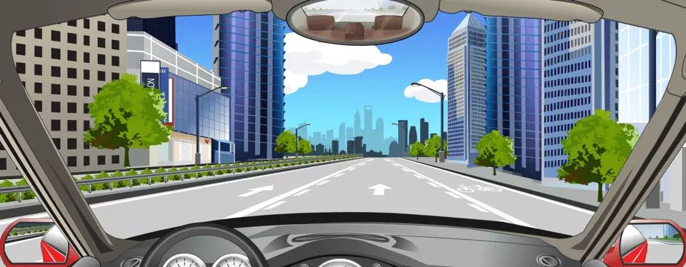 如图所示，路面菱形块虚线警告前方道路要减速慢行。
