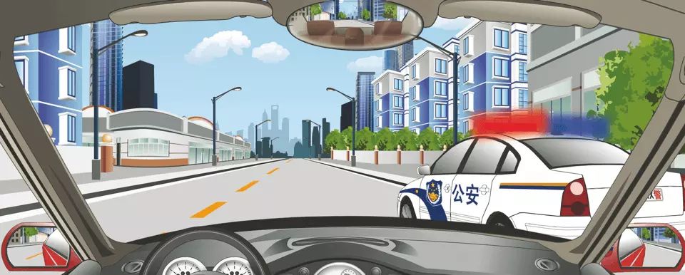 如图所示，驾驶机动车遇到这种特殊情况怎样行驶？