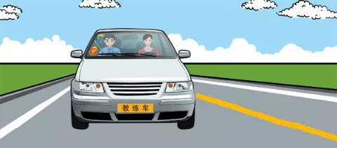 允许自学直考人员使用图中小型客车教练车，在学车专用标识签注的…