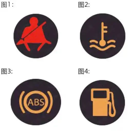 以下哪个指示灯亮时，表示当前汽车发动机温度过高或冷却液过少？