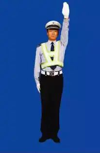 图中警察手势为什么信号？
